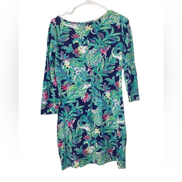 Lilly Pulitzer Marlowe Dress Trunk Show 100% Pima Cotton Tropical Floral - Picture 3 of 6